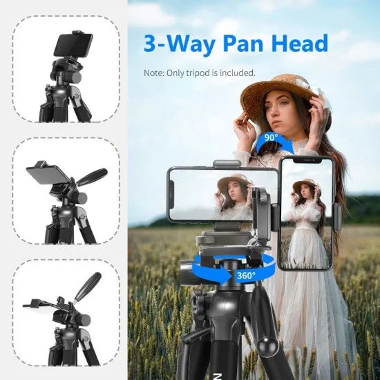 Neewer aluminum alloy camera tripod monopod with pan head(i) _ black